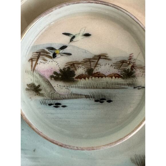 Vintage Hand Painted Nature Japanese Tea Tray - Picture 6 of 9
